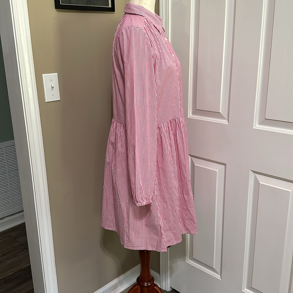 J.Crew Collared Mini Shirtdress in Soft Azalea Ivory - Picture 6 of 8